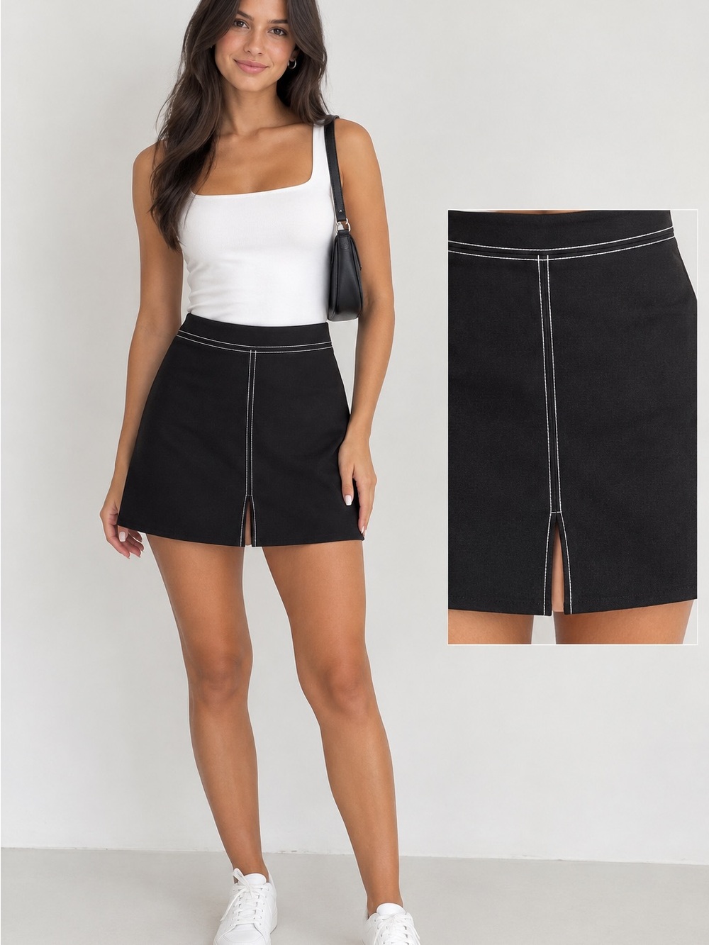 Ruby Rox Women's Mini Skirt Size 7 Black Solid Zip Closure Short  *See Measureme